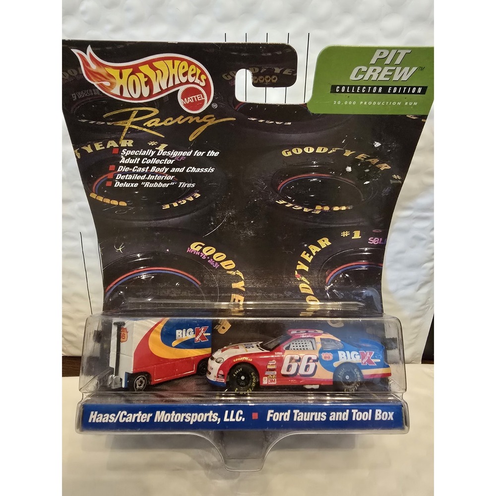 1999 HOT WHEELS NASCAR RACING PIT CREW 1/64 #66 BIG K FORD TAURUS & TOOL BOX